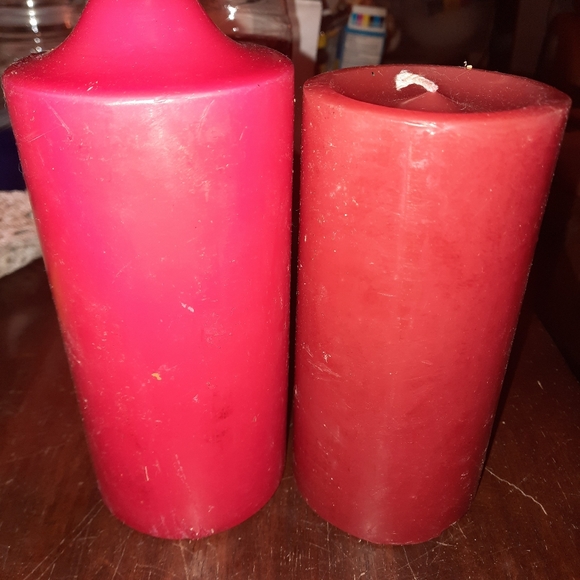 non scented red candles Other - 2- NEW RED 6" TALL CHRISTMAS  CANDLES.
